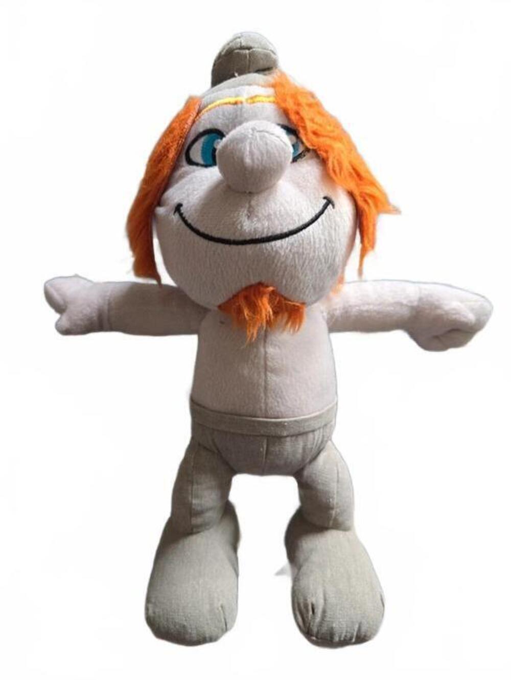 The Smurfs Vintage Plush Doll with Orange Hair and Gray Outfit